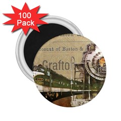 Train Vintage Tracks Travel Old 2 25  Magnets (100 Pack)  by Nexatart