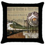 Train Vintage Tracks Travel Old Throw Pillow Case (Black) Front