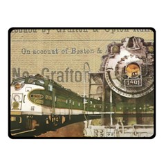 Train Vintage Tracks Travel Old Fleece Blanket (small) by Nexatart