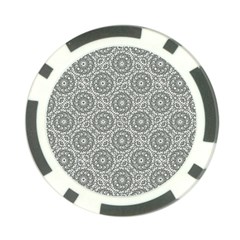 Grey Ornate Decorative Pattern Poker Chip Card Guard by dflcprints