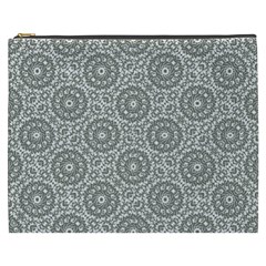 Grey Ornate Decorative Pattern Cosmetic Bag (xxxl)  by dflcprints