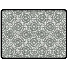 Grey Ornate Decorative Pattern Double Sided Fleece Blanket (large)  by dflcprints