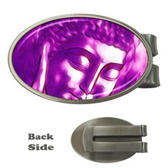 Purple Buddha Art Portrait Money Clips (oval) 