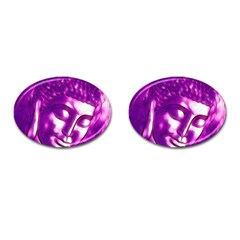 Purple Buddha Art Portrait Cufflinks (oval) by yoursparklingshop