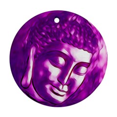 Purple Buddha Art Portrait Round Ornament (two Sides)