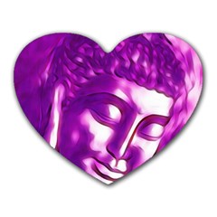 Purple Buddha Art Portrait Heart Mousepads