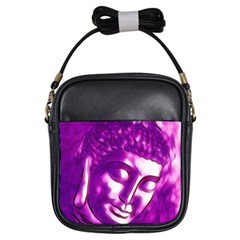 Purple Buddha Art Portrait Girls Sling Bags by yoursparklingshop
