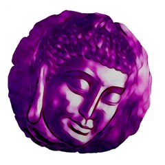 Purple Buddha Art Portrait Large 18  Premium Flano Round Cushions by yoursparklingshop