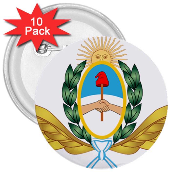 The Argentine Air Force Emblem  3  Buttons (10 pack) 