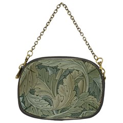 Vintage Background Green Leaves Chain Purses (one Side) 