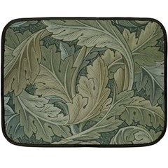 Vintage Background Green Leaves Fleece Blanket (mini)