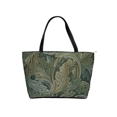Vintage Background Green Leaves Shoulder Handbags by Nexatart