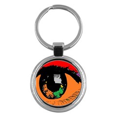 Eyes Makeup Human Drawing Color Key Chains (round)  by Nexatart