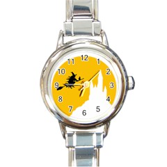 Castle Cat Evil Female Fictiona Round Italian Charm Watch by Nexatart