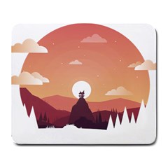 Design Art Hill Hut Landscape Large Mousepads by Nexatart