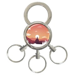 Design Art Hill Hut Landscape 3-ring Key Chains by Nexatart