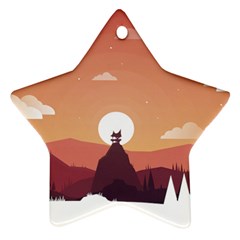 Design Art Hill Hut Landscape Star Ornament (Two Sides)