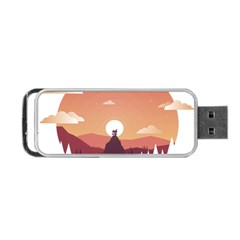 Design Art Hill Hut Landscape Portable USB Flash (Two Sides)