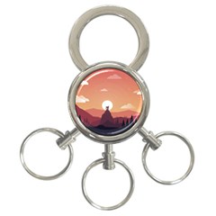 Design Art Hill Hut Landscape 3-ring Key Chains by Nexatart