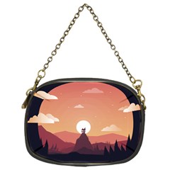 Design Art Hill Hut Landscape Chain Purses (two Sides) 