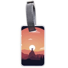 Design Art Hill Hut Landscape Luggage Tags (one Side)  by Nexatart