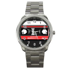 Compact Cassette Musicassette Mc Sport Metal Watch by Nexatart