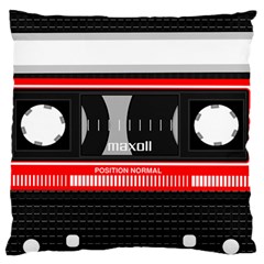 Compact Cassette Musicassette Mc Large Flano Cushion Case (two Sides) by Nexatart