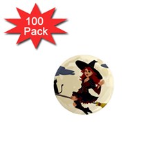 Witch Witchcraft Broomstick Broom 1  Mini Magnets (100 Pack) 