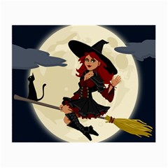 Witch Witchcraft Broomstick Broom Small Glasses Cloth (2-side) by Nexatart