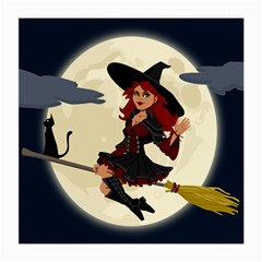 Witch Witchcraft Broomstick Broom Medium Glasses Cloth (2-side) by Nexatart