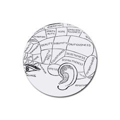 Brain Chart Diagram Face Fringe Rubber Coaster (round)  by Nexatart