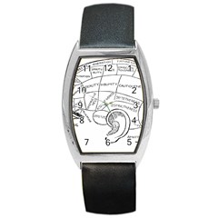 Brain Chart Diagram Face Fringe Barrel Style Metal Watch by Nexatart