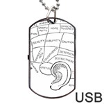 Brain Chart Diagram Face Fringe Dog Tag USB Flash (Two Sides) Front