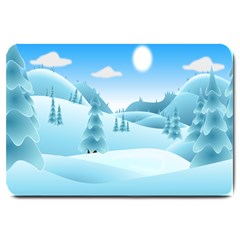 Landscape Winter Ice Cold Xmas Large Doormat  by Nexatart