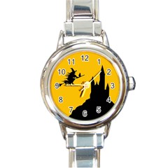 Castle Cat Evil Female Fictional Round Italian Charm Watch by Nexatart