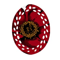 Floral Flower Petal Plant Ornament (Oval Filigree)