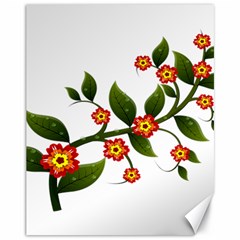 Flower Branch Nature Leaves Plant Canvas 11  X 14   by Nexatart