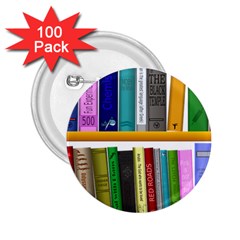 Shelf Books Library Reading 2 25  Buttons (100 Pack) 