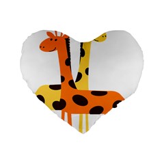 Giraffe Africa Safari Wildlife Standard 16  Premium Heart Shape Cushions