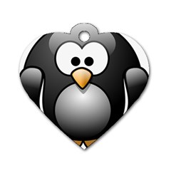 Penguin Birds Aquatic Flightless Dog Tag Heart (two Sides) by Nexatart