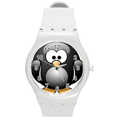 Penguin Birds Aquatic Flightless Round Plastic Sport Watch (m)