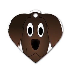 Dog Pup Animal Canine Brown Pet Dog Tag Heart (one Side) by Nexatart