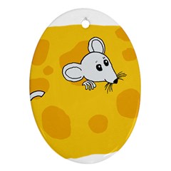 Rat Mouse Cheese Animal Mammal Ornament (oval) by Nexatart