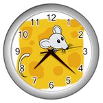 Rat Mouse Cheese Animal Mammal Wall Clocks (Silver)  Front