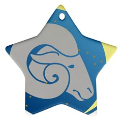 Ram Zodiac Sign Zodiac Moon Star Star Ornament (Two Sides)