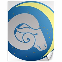 Ram Zodiac Sign Zodiac Moon Star Canvas 18  X 24   by Nexatart