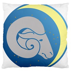 Ram Zodiac Sign Zodiac Moon Star Large Flano Cushion Case (Two Sides)