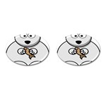 Bear Polar Bear Arctic Fish Mammal Cufflinks (Oval) Front(Pair)