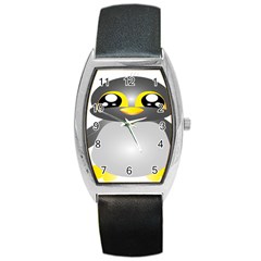 Cute Penguin Animal Barrel Style Metal Watch