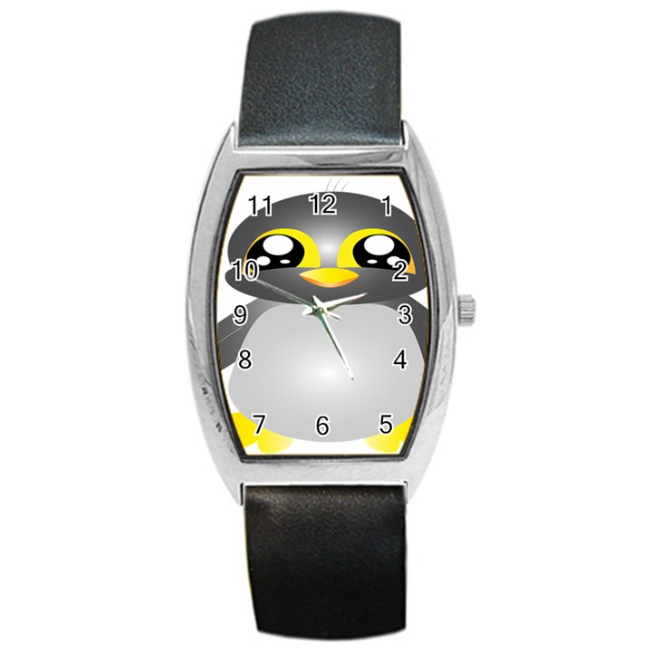 Cute Penguin Animal Barrel Style Metal Watch